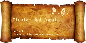 Michler Gyöngyi névjegykártya
